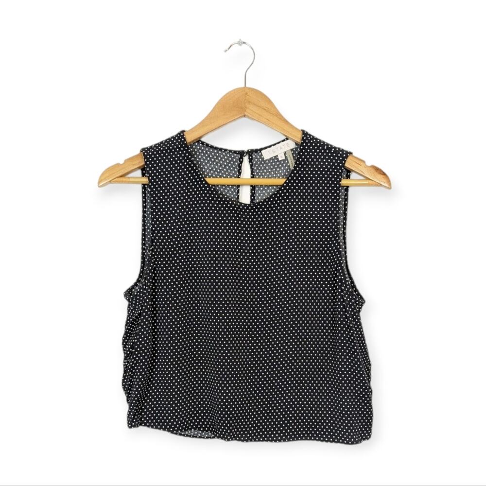 1. State Black & White Polka Dot Open Back Sleeveless Top